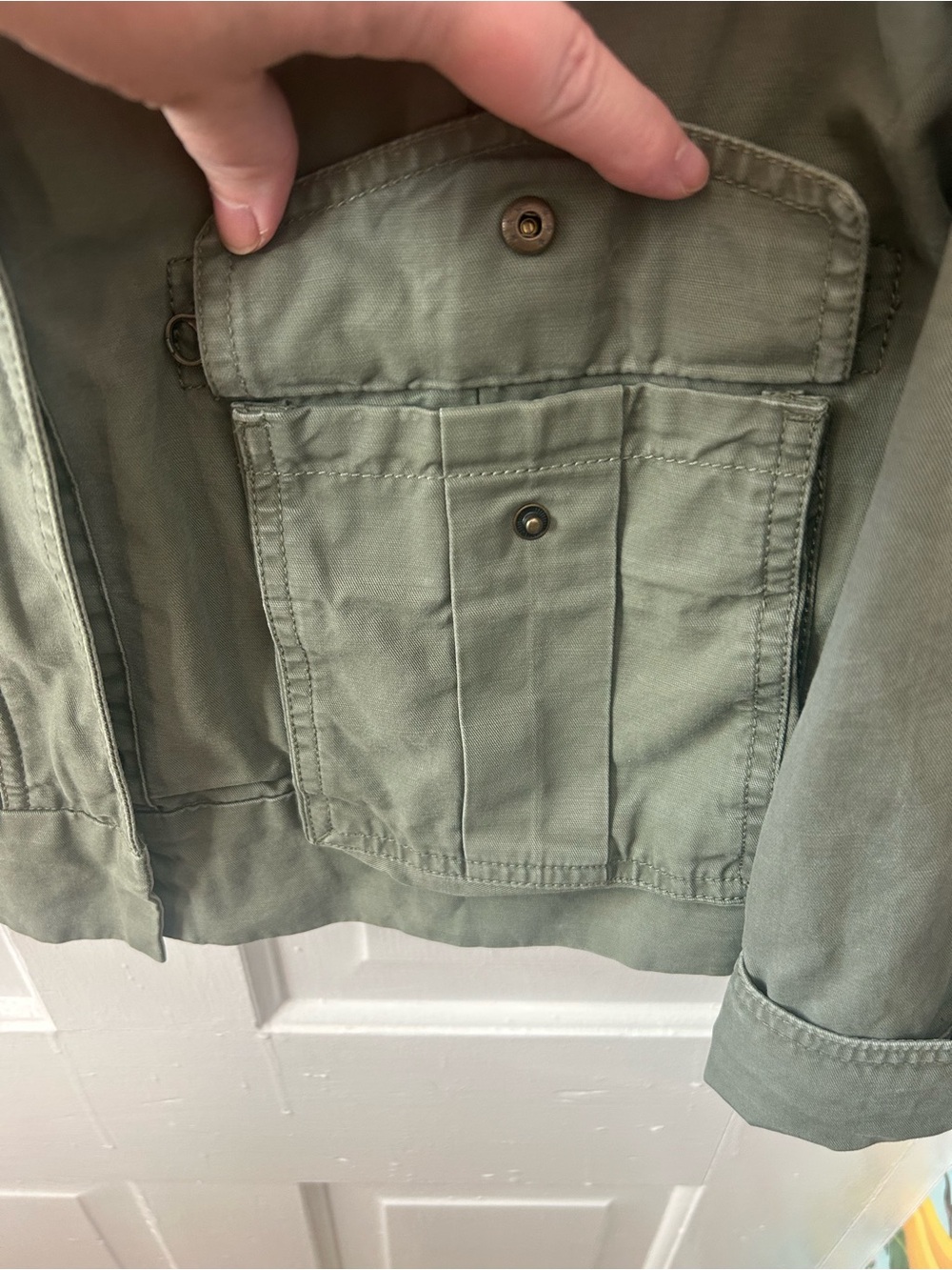 GAP Olive Green Utility Jacket with Zip & Flap Pockets - Picture 5 of 10